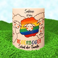 Tasse - Regenbogenschaf vorne Sabine